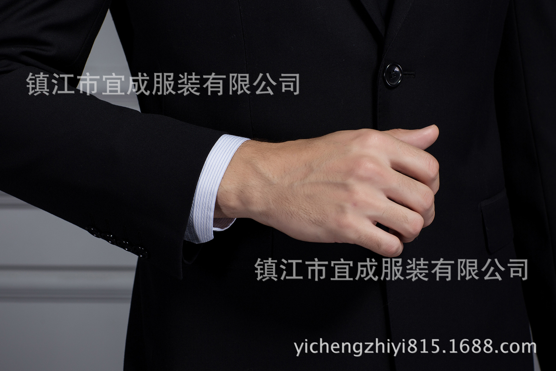 河源黑色商務休閑修身男士西服套裝